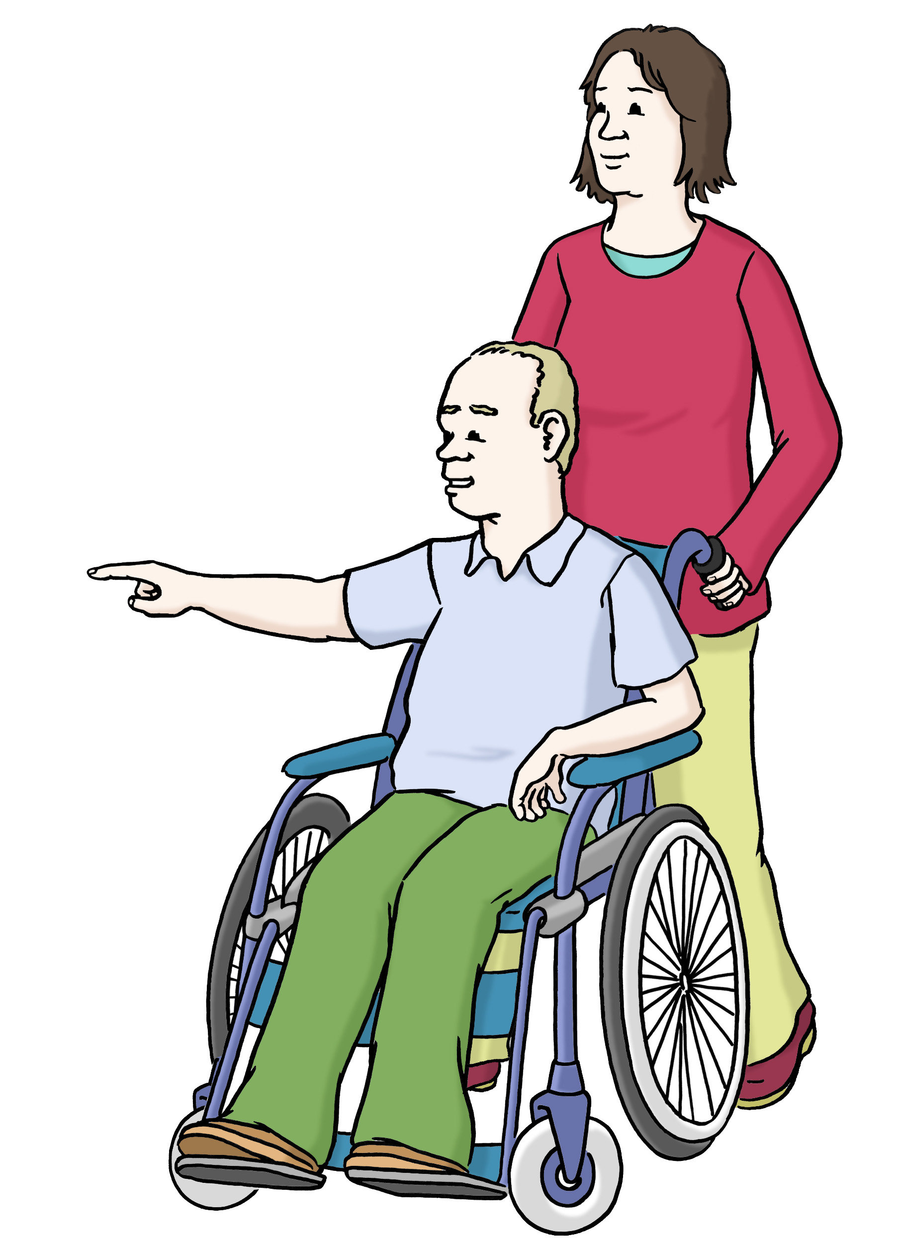 Abbildung Assistenz Rollstuhl